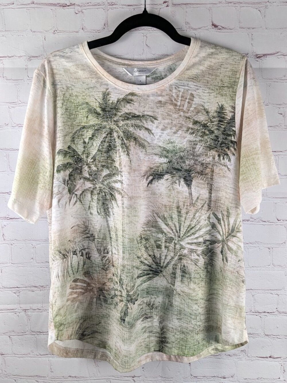 CJ Banks Embellished Palm Tree Top 14W/X